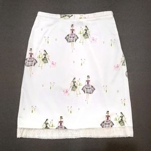 Retro print ladies A-line skirt NWOT